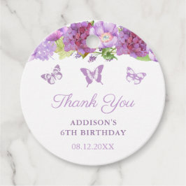 Purple Flowers Butterfly Birthday Party Favor Bedankjes Labels