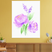 Purple Flowers Canvas Afdruk (Insitu (Woonkamer))