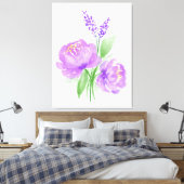 Purple Flowers Canvas Afdruk (Insitu (Slaapkamer))
