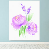 Purple Flowers Canvas Afdruk (Insitu (Houten vloer))