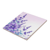 Purple Flowers Ceramic Tile Tegeltje (Zijkant)