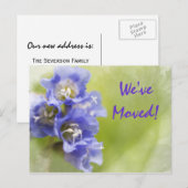 Purple Flowers Change of Address Notice Aankondigingskaart (Voorkant / Achterkant)