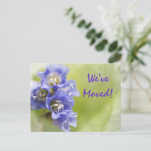 Purple Flowers Change of Address Notice Aankondigingskaart (Staand voorkant)