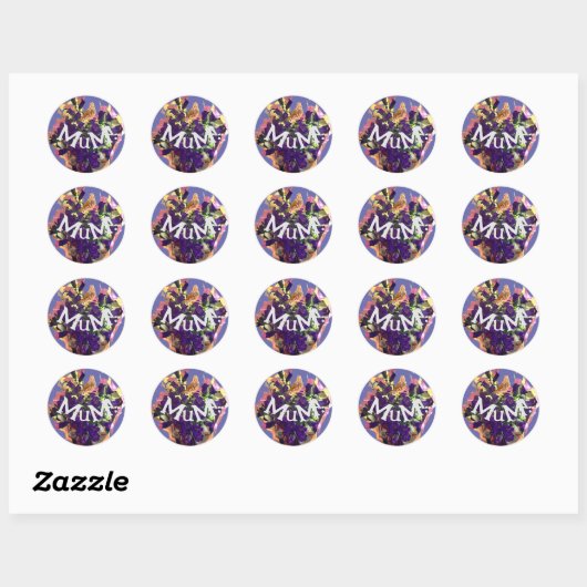 Purple Flowers Classic Ronde Sticker (Vel)