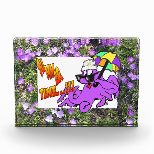 Purple Flowers Crocus Photo Block Fotoblokken (Voorkant)