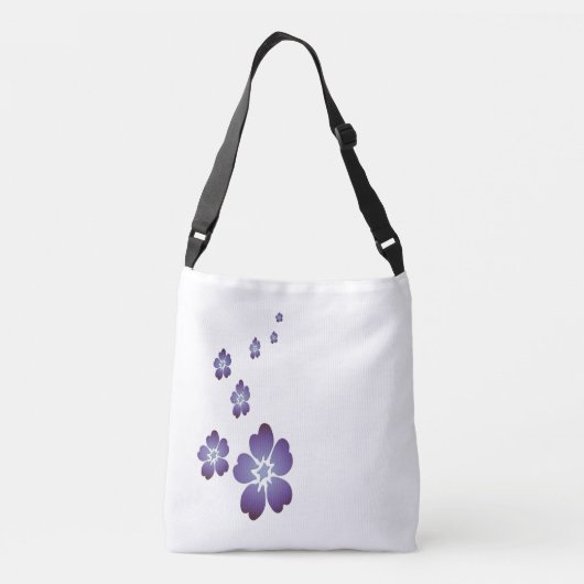 Purple Flowers Crossbody Tas (Achterkant)