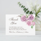 Purple Flowers Dank je kaarten, dank je wel Bedankkaart (Staand voorkant)