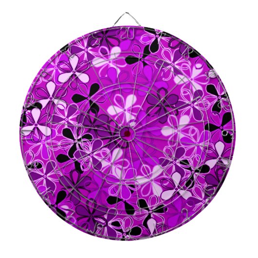 Purple Flowers Dartboard Dartbord (Voorkant)