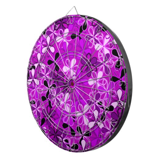 Purple Flowers Dartboard Dartbord (Voorkant Rechts)