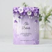 Purple Flowers Detail Enclosure Informatiekaartje (Staand voorkant)