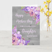 Purple Flowers Dochter Happy Moederdag Kaart (Gele Bloem)