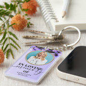 Purple Flowers drijft Memorial in het houden van g Sleutelhanger (Voorkant Rechts)