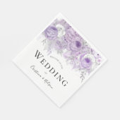 Purple Flowers Elegant Wedding Party Reception Servet (Hoek)