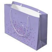 Purple Flowers en Glitter Gift Bag Groot Cadeauzakje (Achterkant Gekanteld)