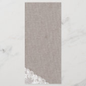 Purple Flowers en Lace Dinner Menu Kaart (Achterkant)