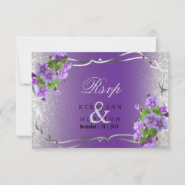 Purple Flowers en Silver Glitter - Rsvp