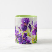 Purple Flowers en Spring Snow Falling Art Mok (Midden)