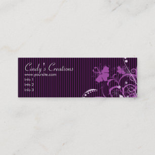 Purple Flowers en Stripes Mini Visitekaartje
