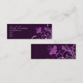 Purple Flowers en Stripes Mini Visitekaartje (Voorkant / Achterkant)