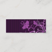 Purple Flowers en Stripes Mini Visitekaartje (Achterkant)