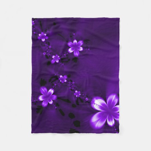 Purple Flowers Fleece Deken (Voorkant)