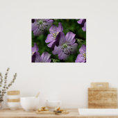 Purple Flowers Floral Digital Art Poster (Keuken)