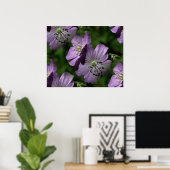Purple Flowers Floral Digital Art Poster (Thuiskantoor)