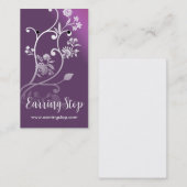 Purple Flowers Floral Oorbel Kaarten Visitekaartje (Voorkant / Achterkant)