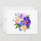  Purple Flowers Floral Save the Date Kaart (Achterkant)