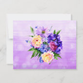  Purple Flowers Floral Save the Date Kaart (Achterkant)