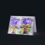 Purple Flowers Floral Viola Waterverf Art Kaart<br><div class="desc">Purple Flowers Floral Waterverf Birthday Card,  met de volledig aanpasbare meisjesnaam. Handbeschilderde waterverf van de viool in een pot hier in mijn tuin in het voorjaar. Stuur een kaart met de kleuren,  vorm en schoonheid van de natuur. Een kleine glimlach op een kaart!</div>