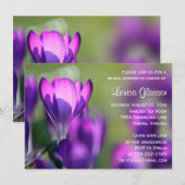 Purple Flowers Flower Bridal Shower Invitation Kaart (Voorkant / Achterkant)