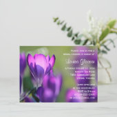 Purple Flowers Flower Bridal Shower Invitation Kaart (Staand voorkant)