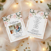 Purple Flowers Funeral Order of Service Programmakaart