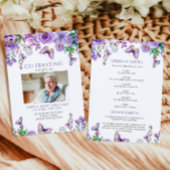 Purple Flowers Funeral Order of Service Programmakaart