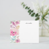 Purple Flowers | Gepersonaliseerde schrijfbenodigd Kaart (Staand voorkant)
