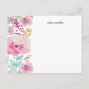 Purple Flowers   Gepersonaliseerde schrijfbenodigd Kaart