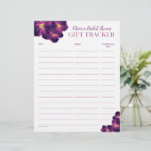 Purple Flowers Gift Tracker Log-Double Sided (Staand voorkant)