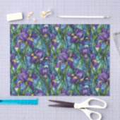 Purple Flowers Glas in lood Effect Decoupage Tissuepapier (Craft)