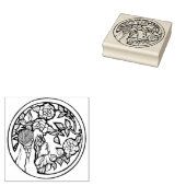 Purple Flowers Godin Rubberstempel (Gestempeld)