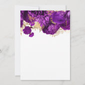 Purple Flowers Gold Foil Glam 60th Birthday Kaart (Achterkant)