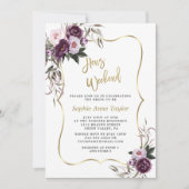 Purple Flowers Gold Hens Bachelorette Weekend Kaart (Voorkant)