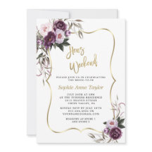 Purple Flowers Gold Hens Bachelorette Weekend