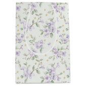 Purple Flowers Gold Stars Moons Baby Shower Medium Cadeauzakje (Voorkant)