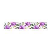 Purple Flowers & Greenery Invitation Belly Band Uitnodigingen Wikkel (Vlak)