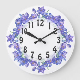 Purple Flowers Grote Klok