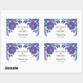 Purple Flowers Handbeschilderd Rechthoekige Sticker (Vel)