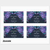 Purple Flowers Handbeschilderd Rechthoekige Sticker (Vel)