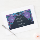 Purple Flowers Handbeschilderd Rechthoekige Sticker (Envelop)