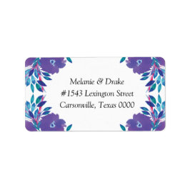Purple Flowers Handbeschilderd Weddenschapsadresla Etiket